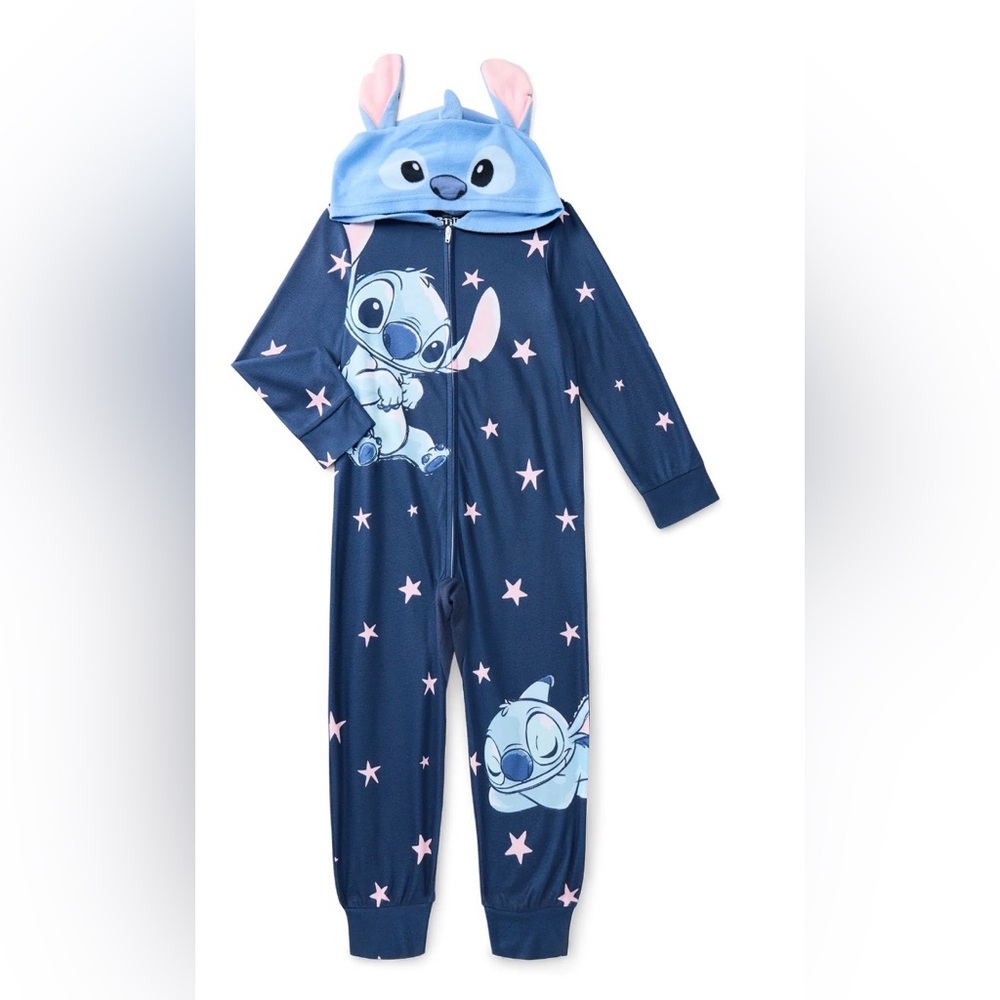Disney Stitch girls one piece sleepwear union suit; size: XS(4-5)
